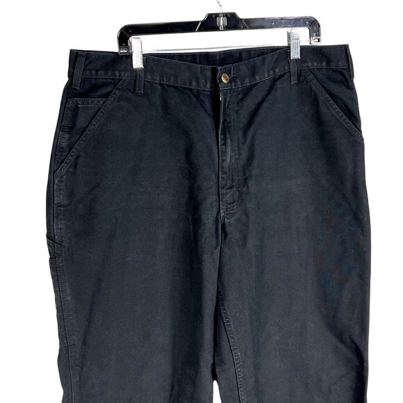 Carhartt Mens 40x32 Duck Loose Fit Canvas Black Utility Chore Pants Carpenter - Picture 15 of 16